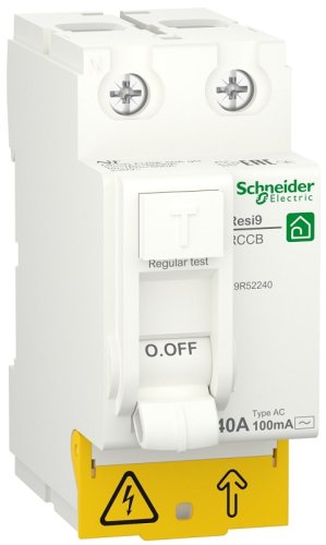 Выключатель дифференциального тока УЗО Schneider Electric Resi9 2п 40А 100мА 6кА тип AC  картинка